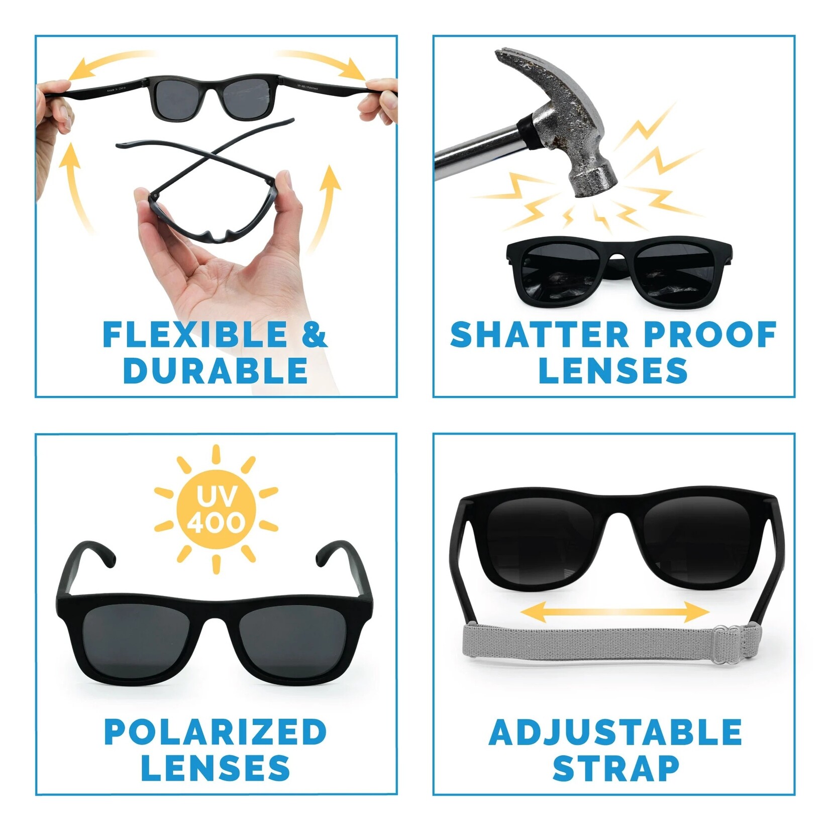 JAN&JUL JAN&JUL - Lunettes de soleil polarisées urbaines pour enfants - Bleu marine
