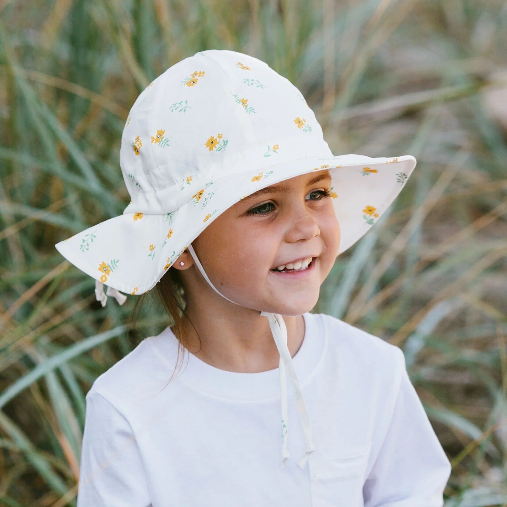 JAN&JUL JAN&JUL - Soft cotton summer hat - Yellow Flower