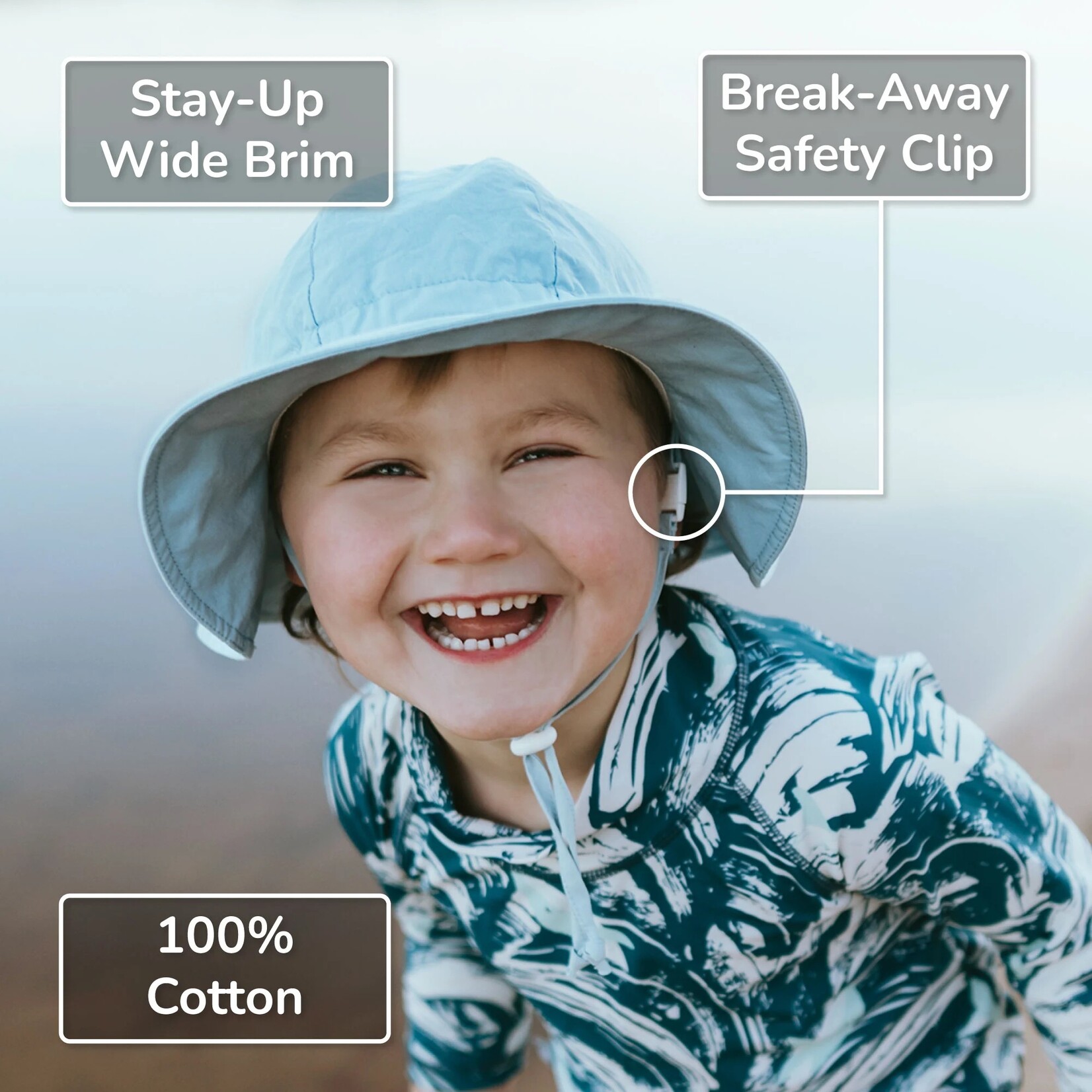 JAN&JUL JAN&JUL - Soft cotton summer hat - Juniper Green