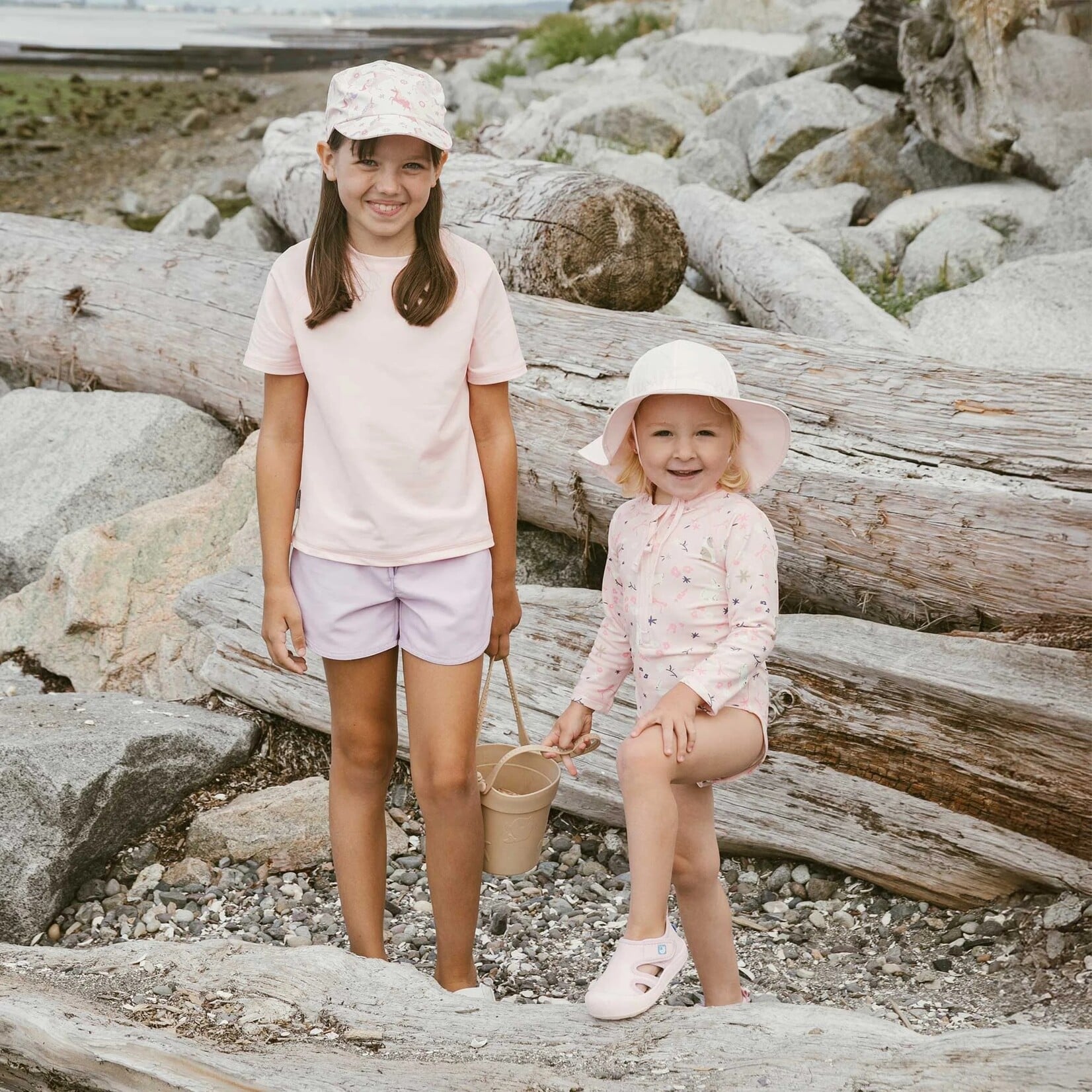 JAN&JUL JAN&JUL - Chapeau d'été souple en coton - Rose pâle
