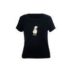 Mandarine & Co. MANDARINE & CO. - Black T-shirt with duck print and bow