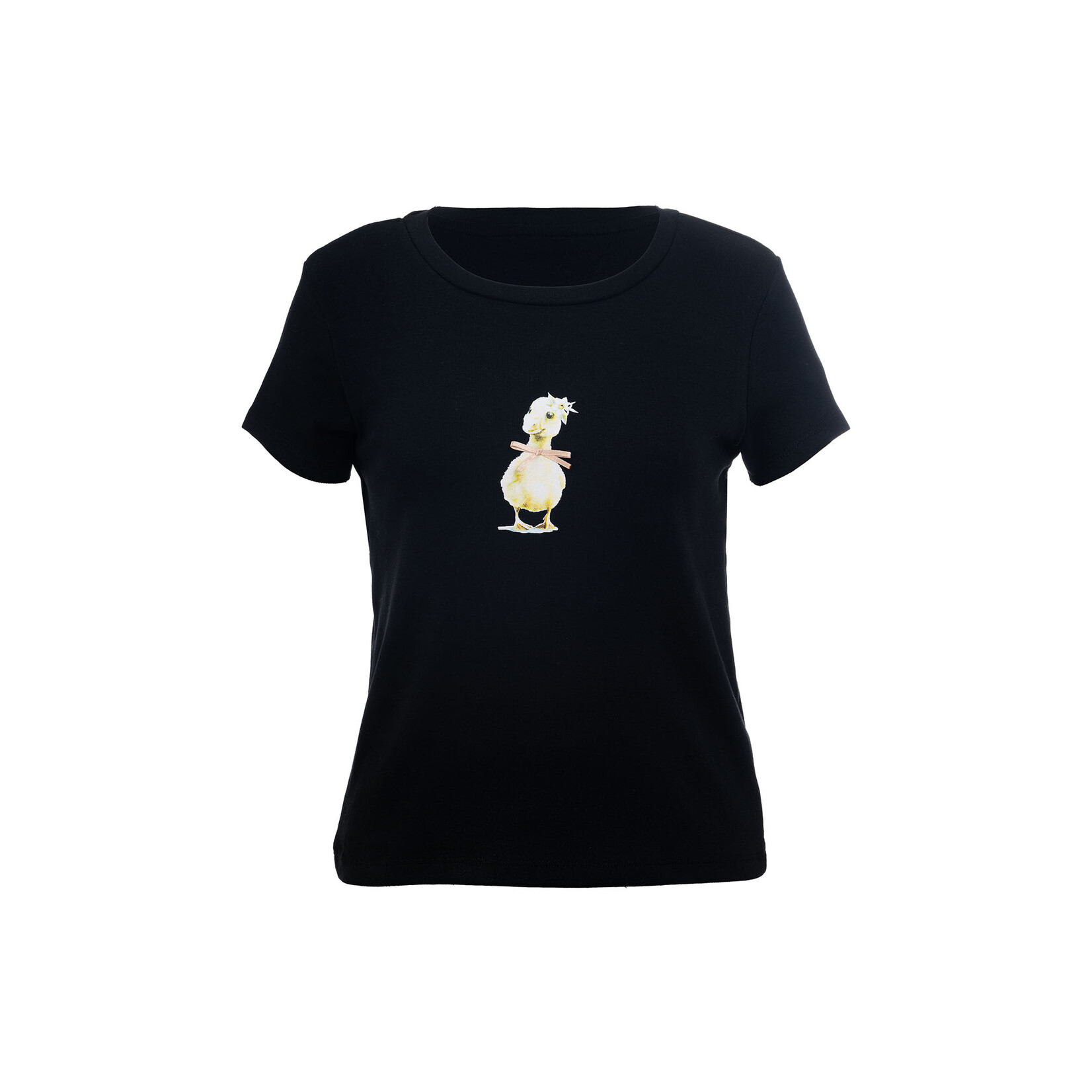 Mandarine & Co. MANDARINE & CO. - T-shirt noir avec imprimé de canard avec boucle