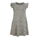 Mandarine & Co. MANDARINE & CO. - Sage green dress with ruffled sleeves and white flowers