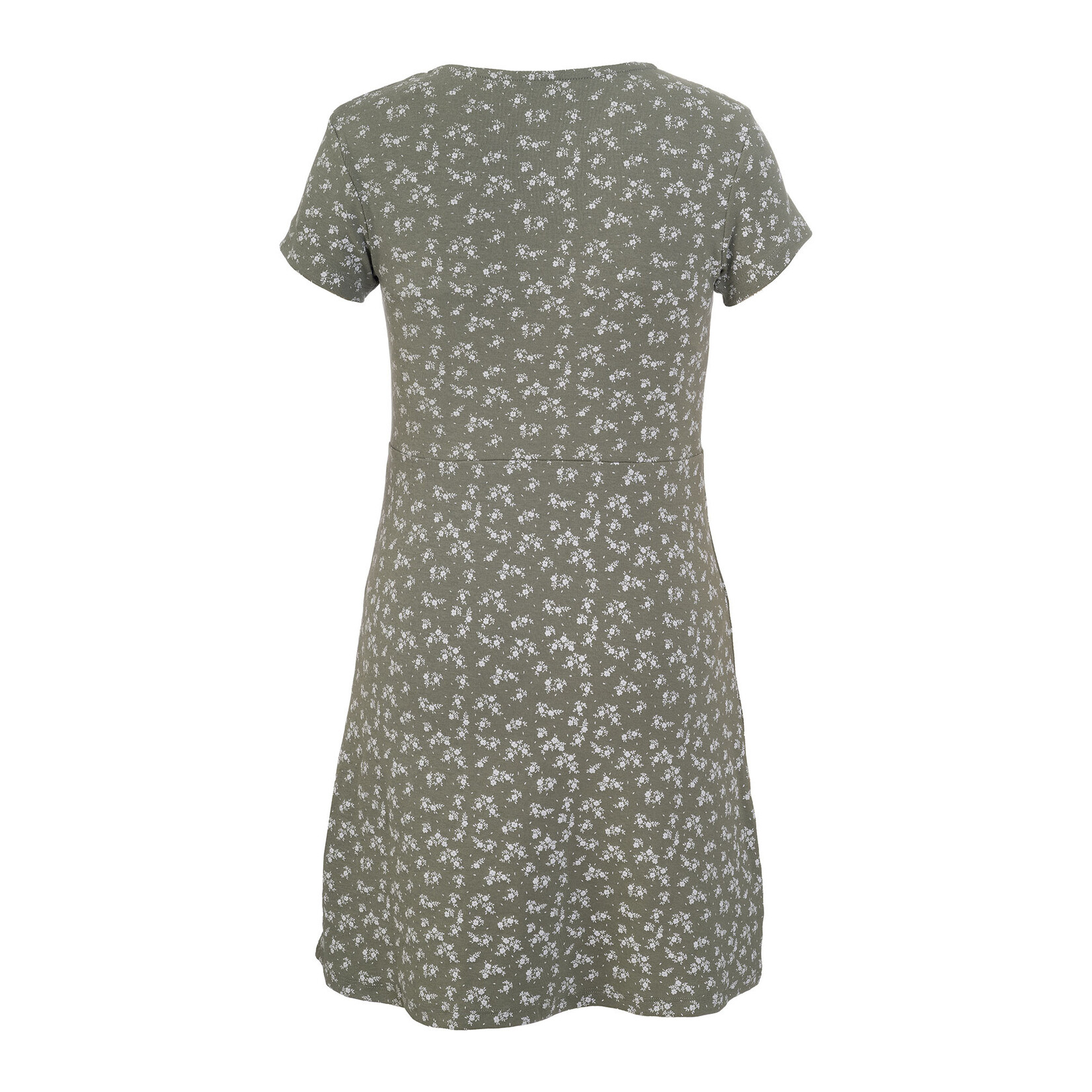Mandarine & Co.  MANDARINE & CO. - Sage green dress with ruffled sleeves and white flowers