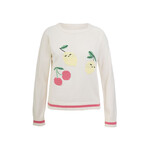 Mandarine & Co. MANDARINE & CO. - Cream knit-style sweater with lemon and cherry pattern