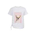 Mandarine & Co. MANDARINE & CO. - White T-shirt with a printed photo of a 'Pure white' Chihuahua
