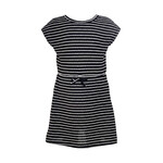 Mandarine & Co. MANDARINE & CO. - Black dress with white stripes and a bow at the waist