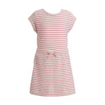 Mandarine & Co. MANDARINE & CO. - Robe blanche rayé rose avec une boucle à la taille