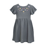 Mandarine & Co. MANDARINE & CO. - Robe verte sauge avec broderie de fleurs et libellules