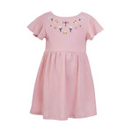 Mandarine & Co. MANDARINE & CO. - Pink dress with flower and dragonfly embroidery