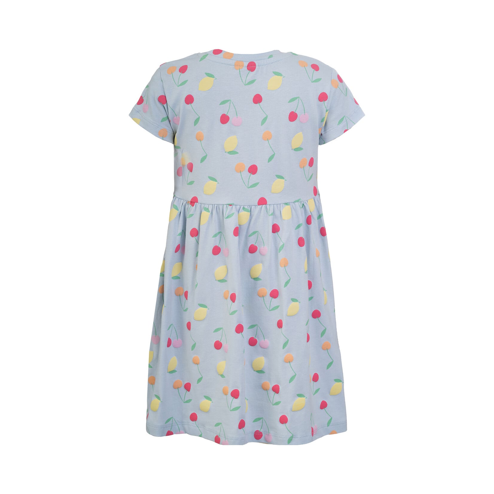 Mandarine & Co. MANDARINE & CO. - Robe bleu avec imprimé de citrons et cerises 'Ballad blue fruit