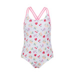 Mandarine & Co. MANDARINE & CO. - Maillot de bain une-pièce blanc avec imprimé de fruits et brettelle rose