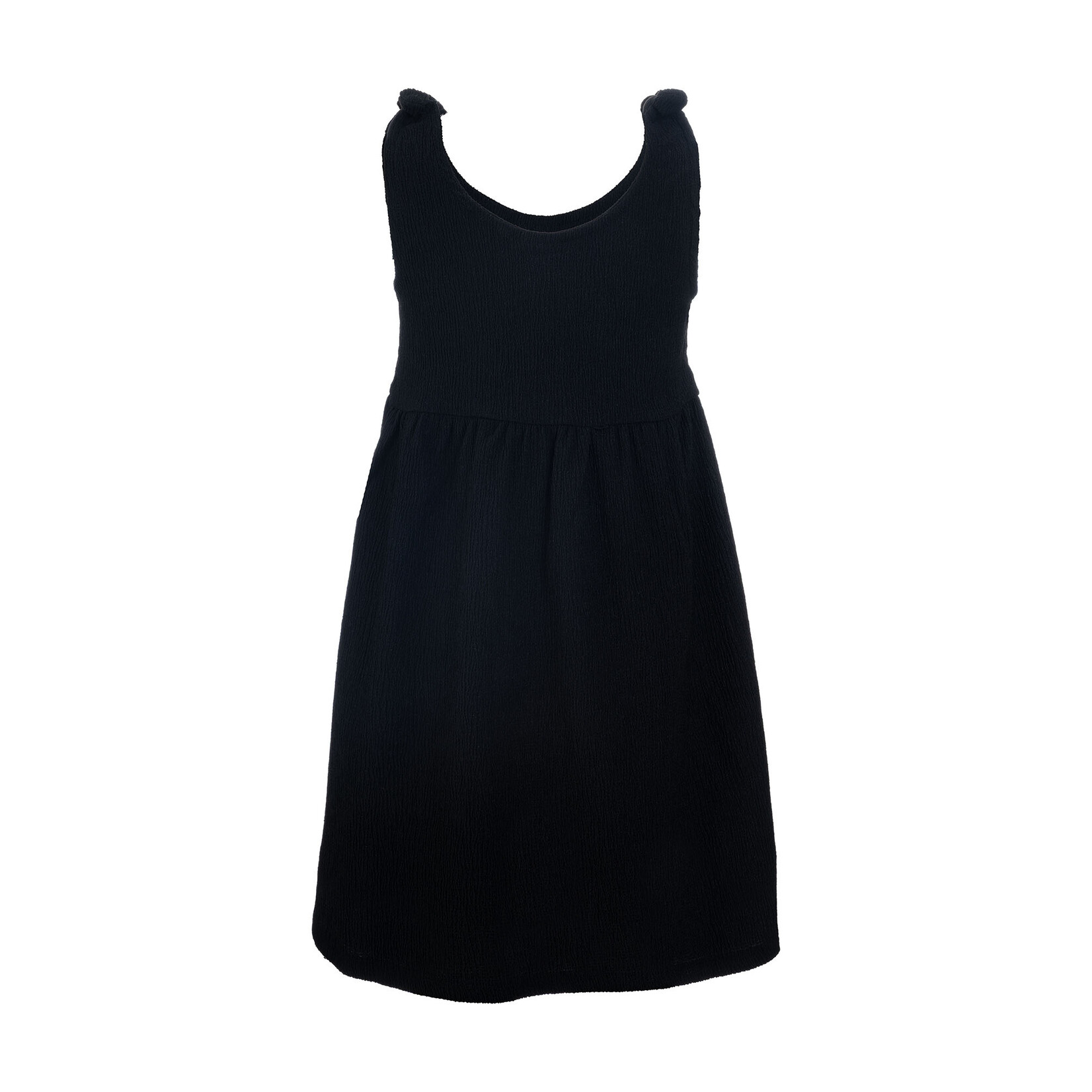 Mandarine & Co. MANDARINE & CO. - Black dress with buckles on the shoulders 'Jet black'