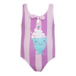 Mandarine & Co. MANDARINE & CO. - Maillot de bain une-pièce ligné rose et fushia avec imprimé coupe de crème glacé