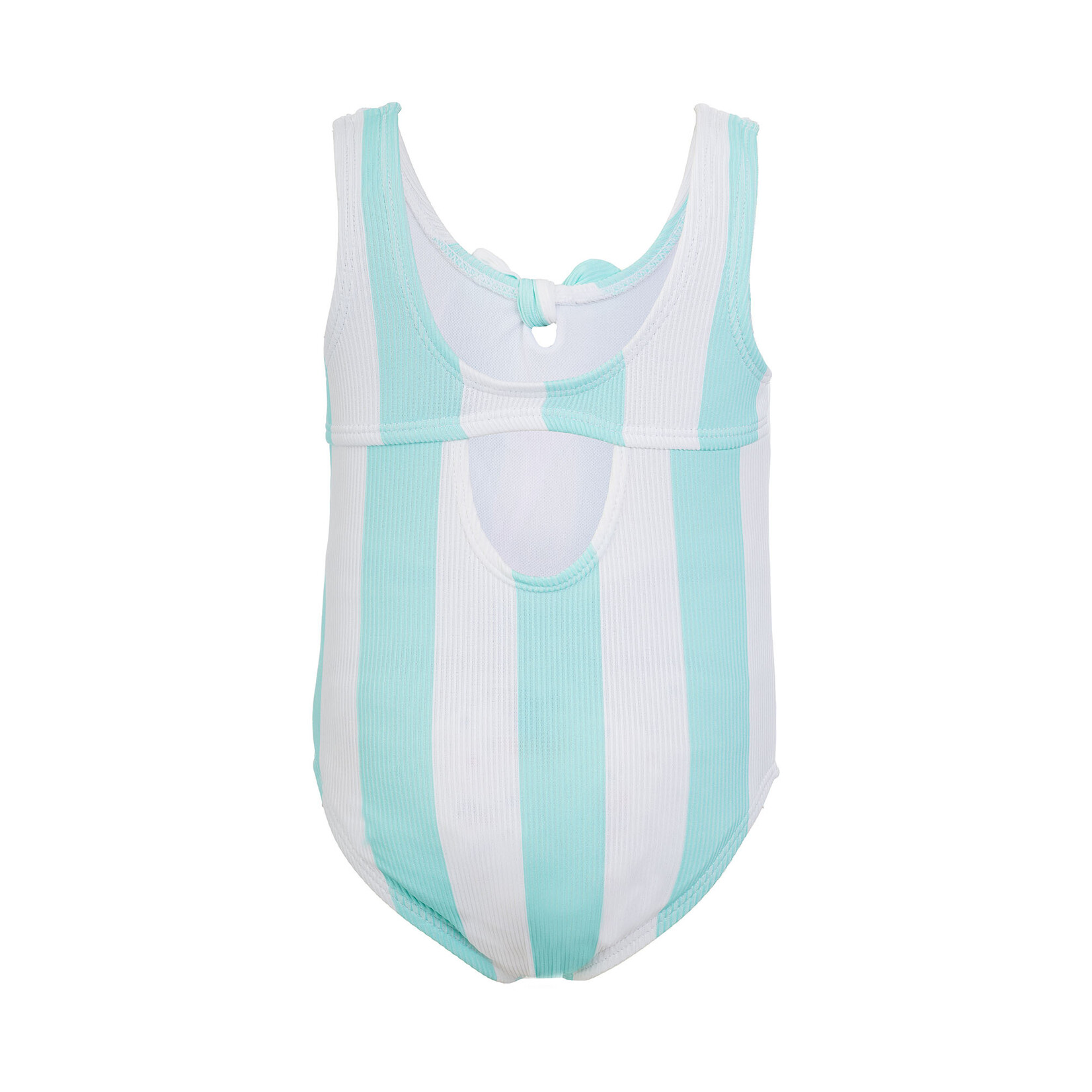 Mandarine & Co. MANDARINE & CO. - Maillot de bain une-pièce ligné blanc et turquoise avec imprimé d'homard