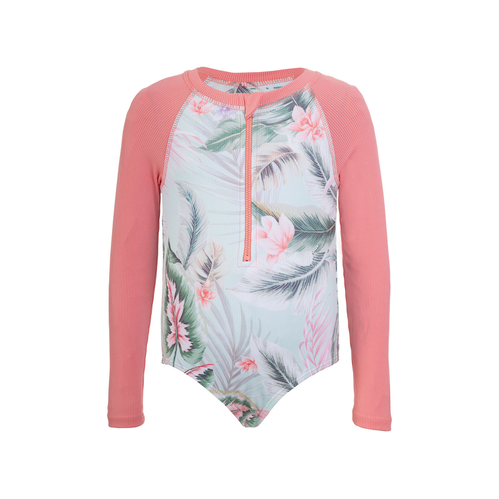 Mandarine & Co. MANDARINE & CO. - One-piece long-sleeve tropical bathing suit