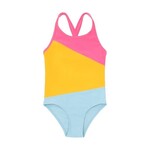 Color Kids COLORKIDS - Maillot une pièce style colorblock rose, jaune et bleu poudre