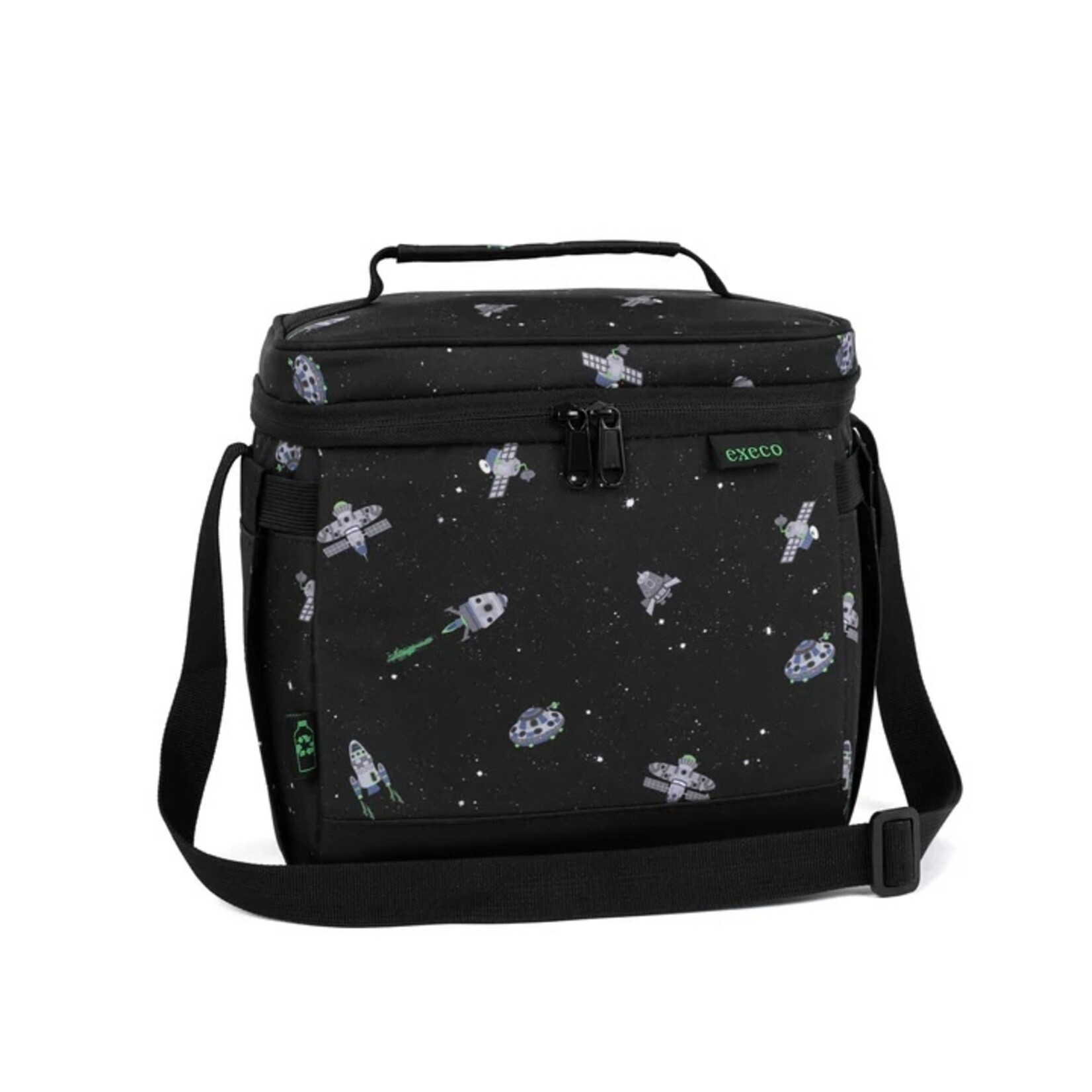 GEOCAN GEOCAN - Rectangular lunch box (EXECO) in black with rocket print