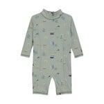 Color Kids COLORKIDS - Maillot une pièce vert pâle avec motif de surf