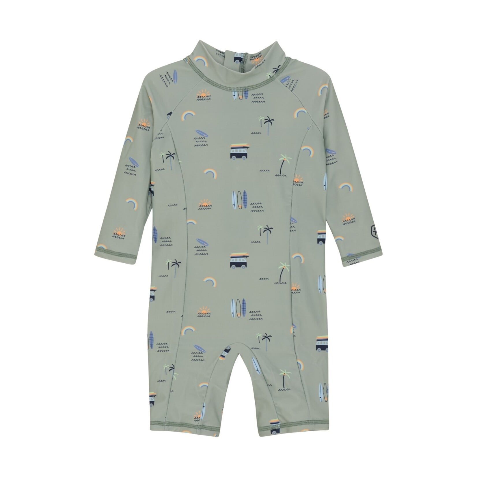Color Kids COLORKIDS - Maillot une pièce vert pâle avec motif de surf