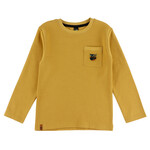 Nanö NANÖ - T-shirt jaune à manches longues en jersey ottoman 'Plein gaz!'