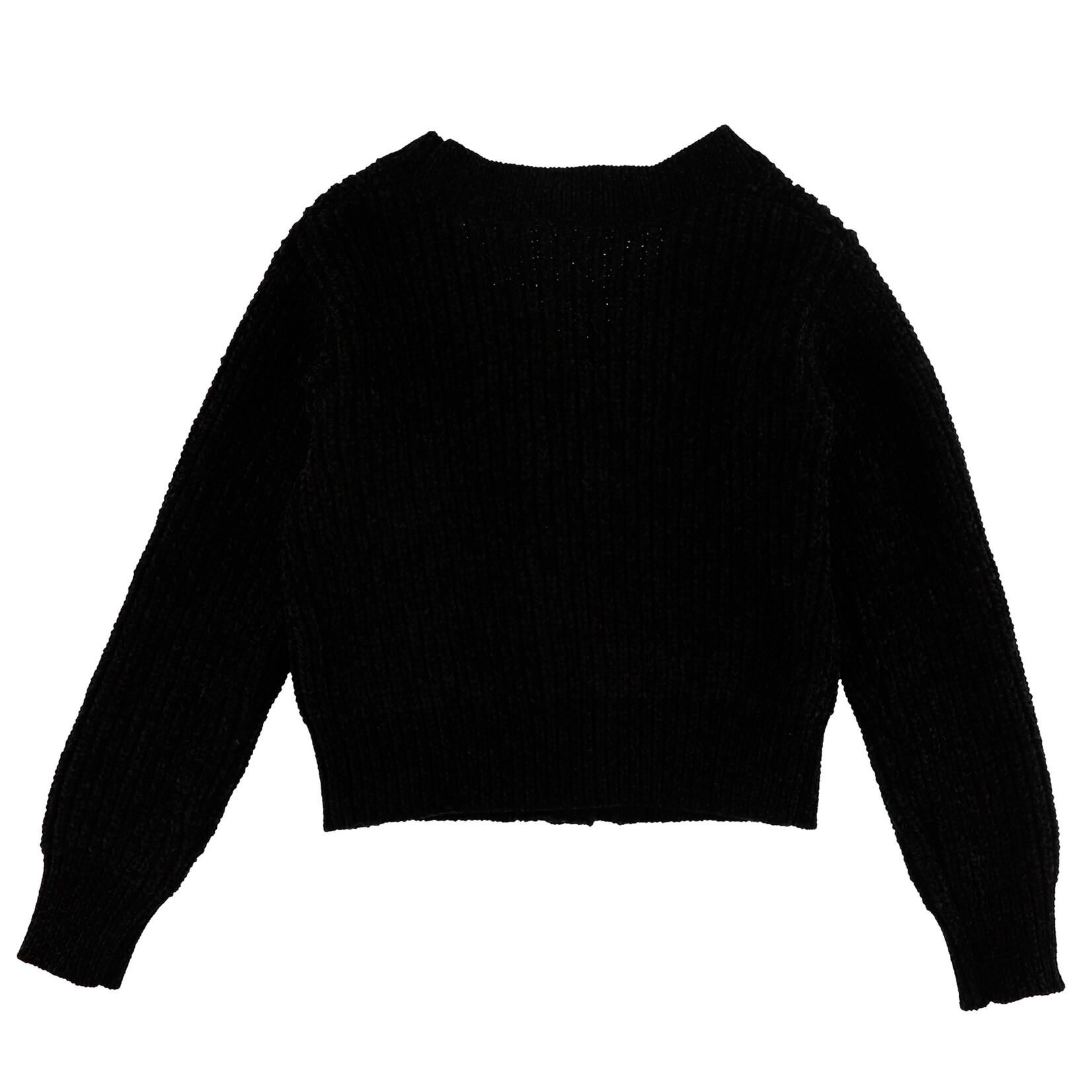 Nanö NANÖ - Black knitted cardigan with floral embroidery 'Au Galop!'