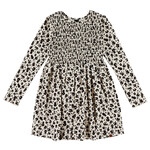Nanö NANÖ - Robe ivoire à manches longues avec haut en nid d'abeille et motifs de fleurs 'Au Galop!'