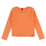 Nanö NANÖ - T-shirt corail côtelé à manches longues avec effet au col et broderie 'Au Galop!'