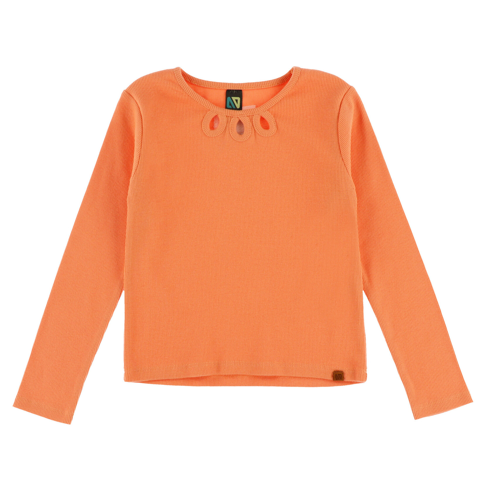 Nanö NANÖ - T-shirt corail côtelé à manches longues avec effet au col et broderie 'Au Galop!'