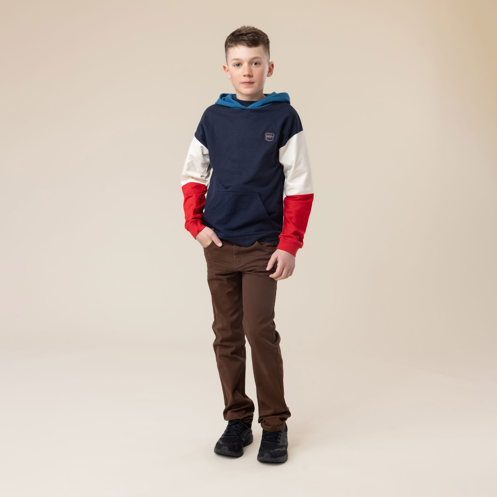 Nanö NANÖ - Hoodie with blue, white and red color blocks 'Esprit sportif'