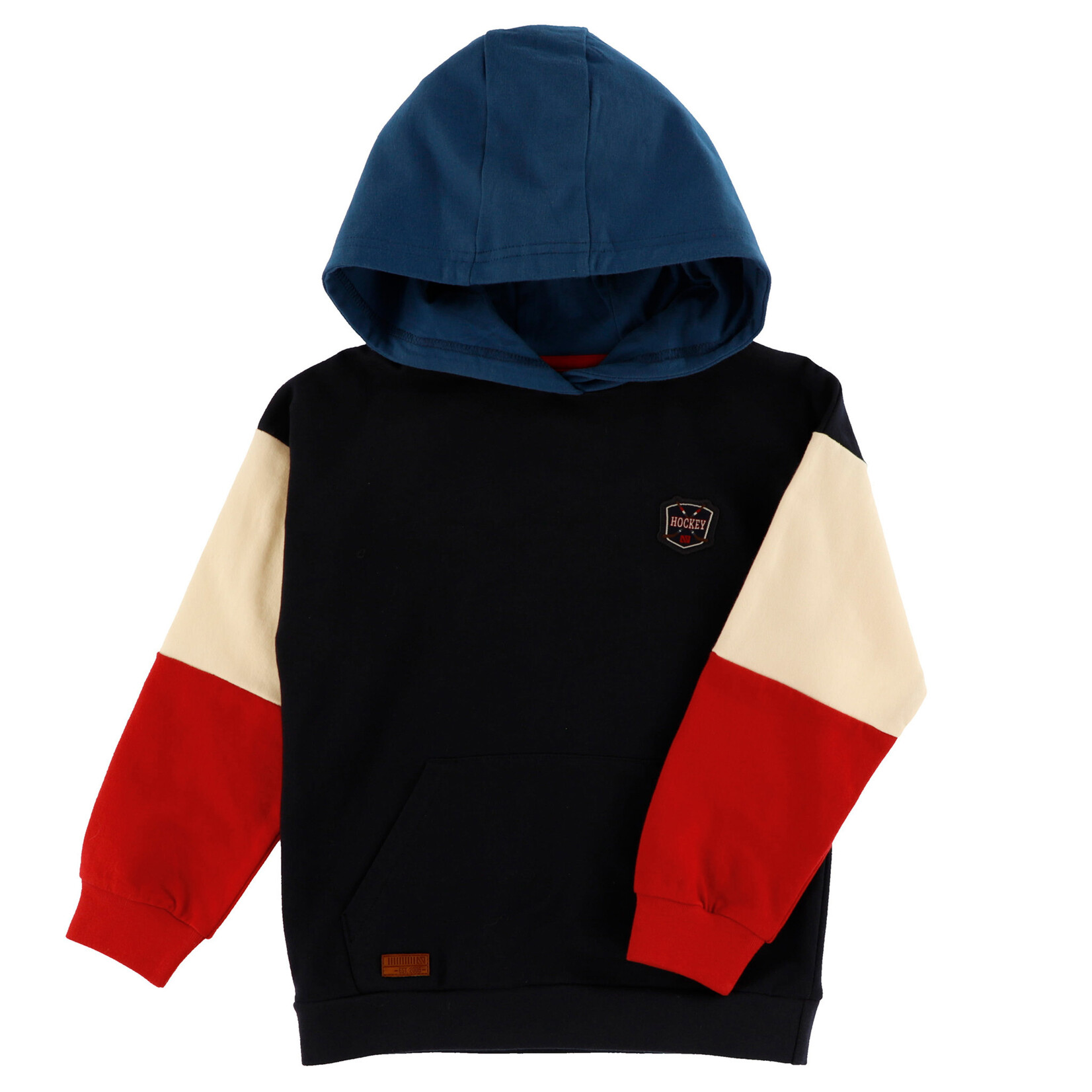 Nanö NANÖ - Chandail à capuche avec blocs de couleurs bleu, blanc et rouge 'Esprit sportif'