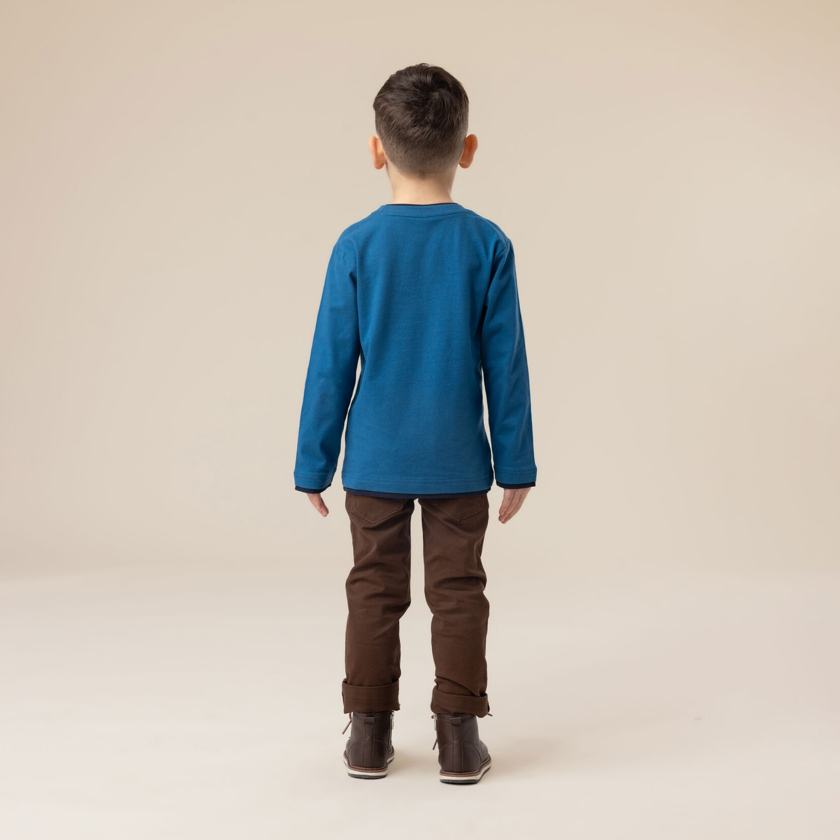 Nanö NANÖ - Blue long-sleeved T-shirt with a hockey player print 'Esprit sportif'