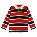 Nanö NANÖ - Chandail/polo manches longues rouge avec rayures blanches et bleues 'Esprit sportif'