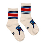 Nanö NANÖ - Ivory socks with a hockey player design 'Esprit sportif'