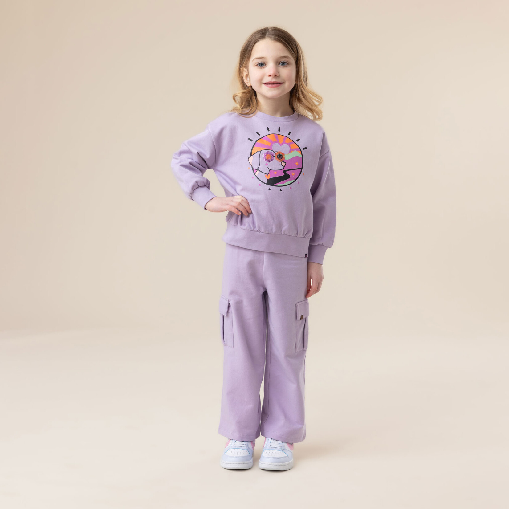 Nanö NANÖ - Lilac cargo-style wide-leg jogging pants 'Bonne Journée'
