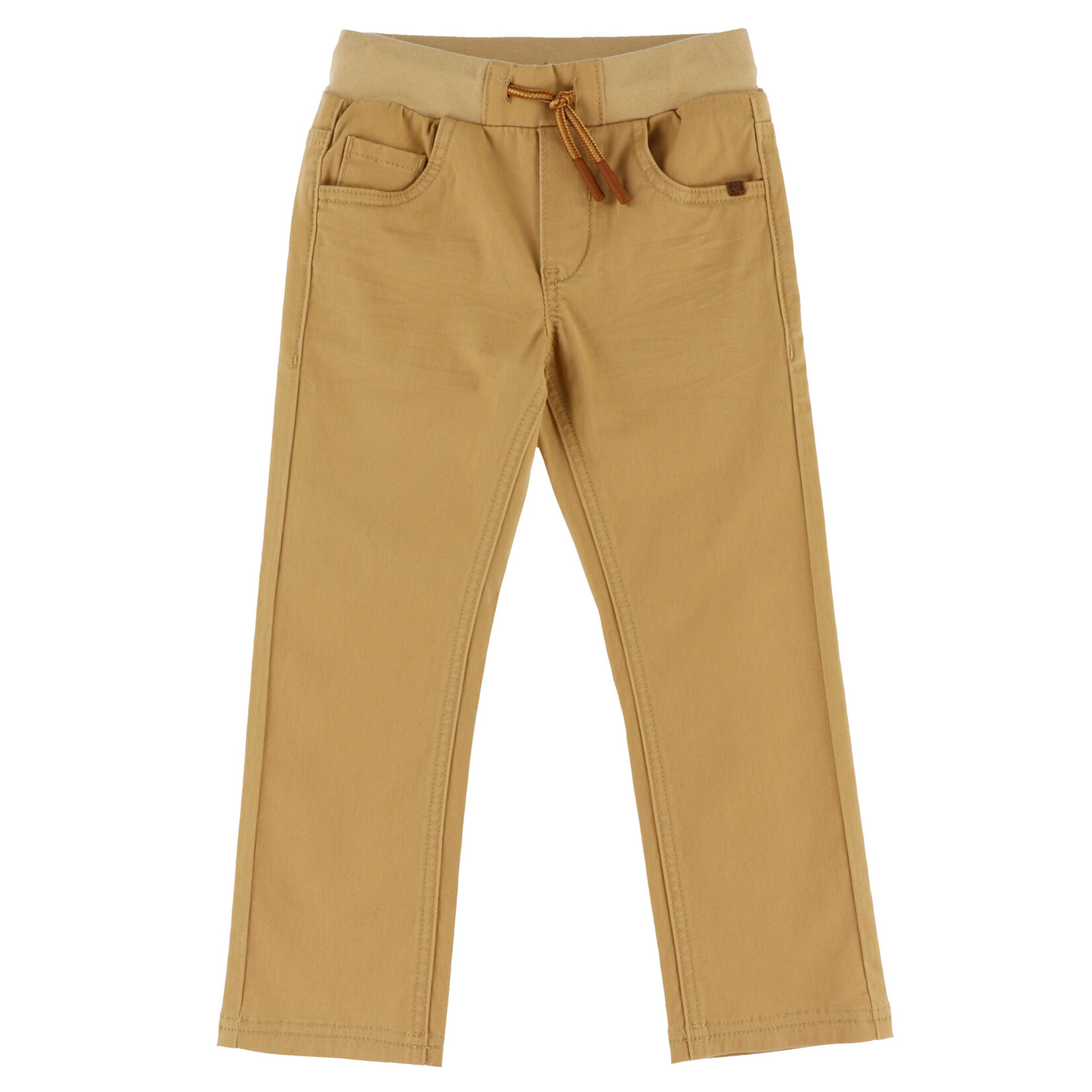 Nanö NANÖ - Pantalon en sergé extensible brun à jambes droites 'Exploration du nord!'