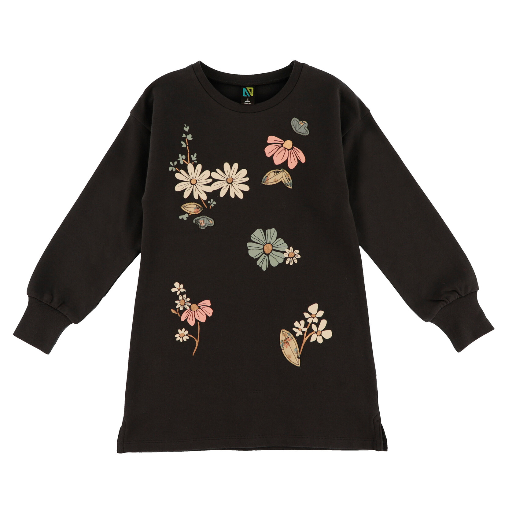 Nanö NANÖ - Tunique charbon à manches longues avec imprimé de fleurs 'Journée en Fleurs'
