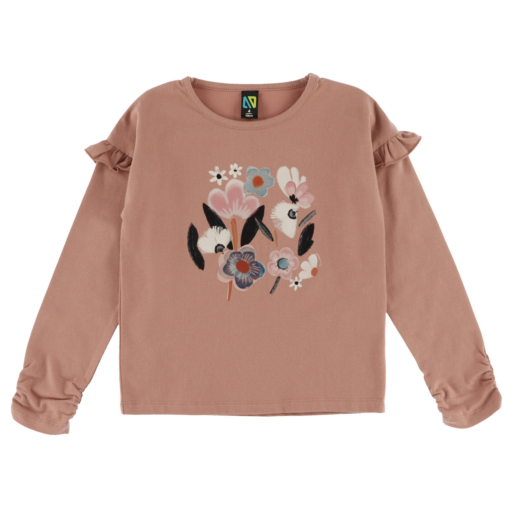 Nanö NANÖ -Pink long-sleeved T-shirt with a floral print 'Journée en Fleurs'