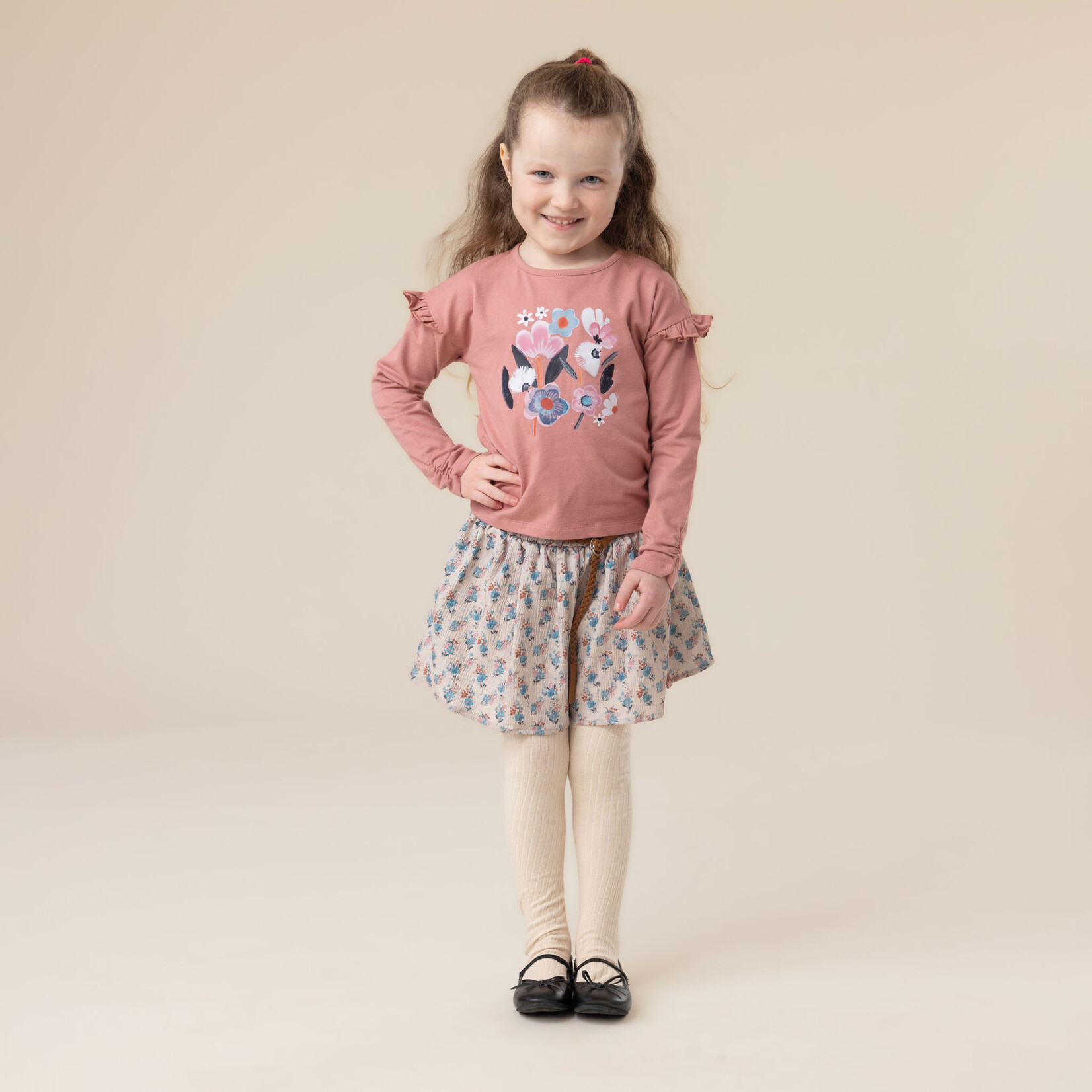 Nanö NANÖ - T-shirt rose à manches longues  avec imprimé de fleurs 'Journée en Fleurs'