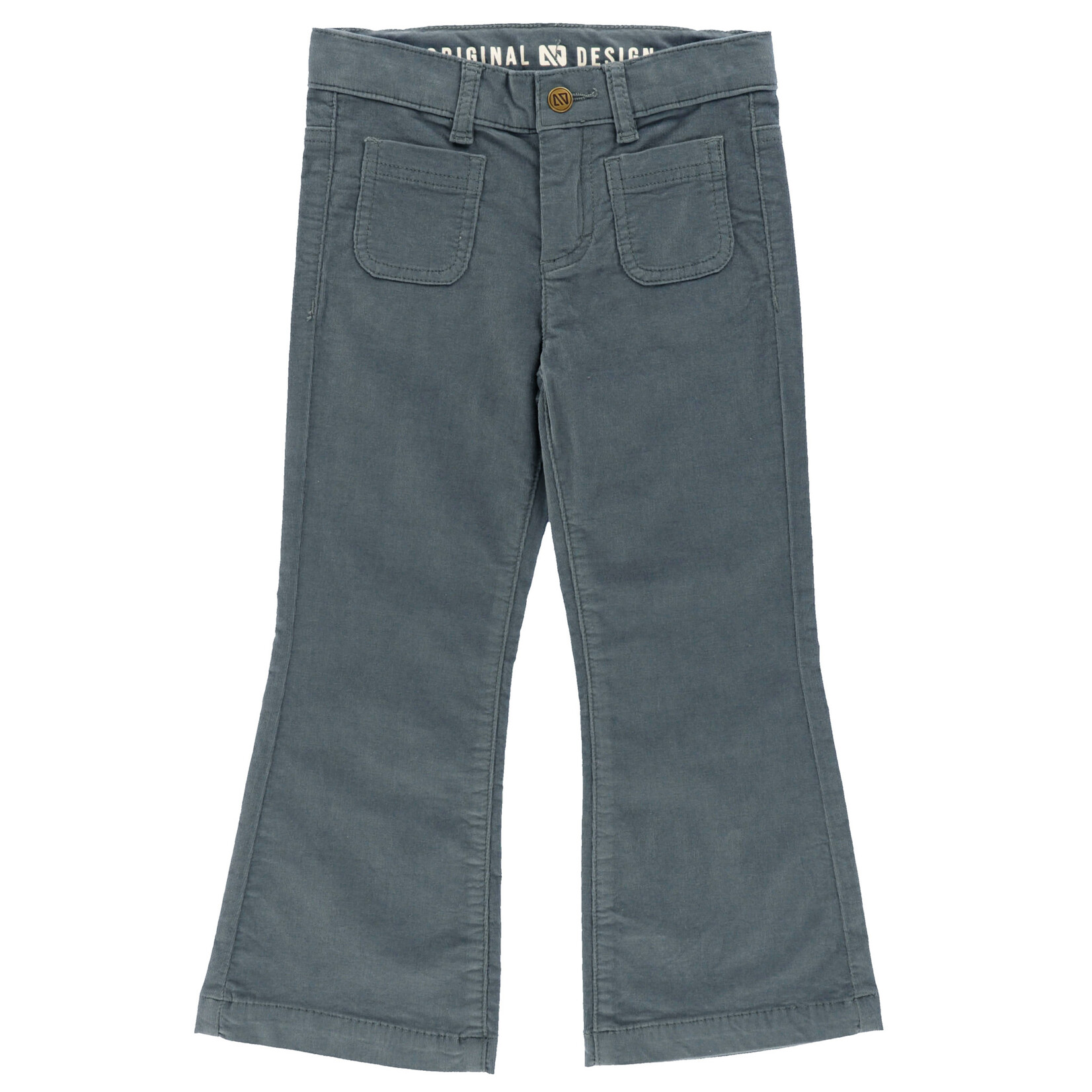 Nanö NANÖ - Pantalon bleu pâle en corduroy extensible ' Journée en Fleurs'