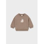 Mayoral MAYORAL - Chandail de style pull brun avec imprimé d'un gobelet à paille 'YUM!'