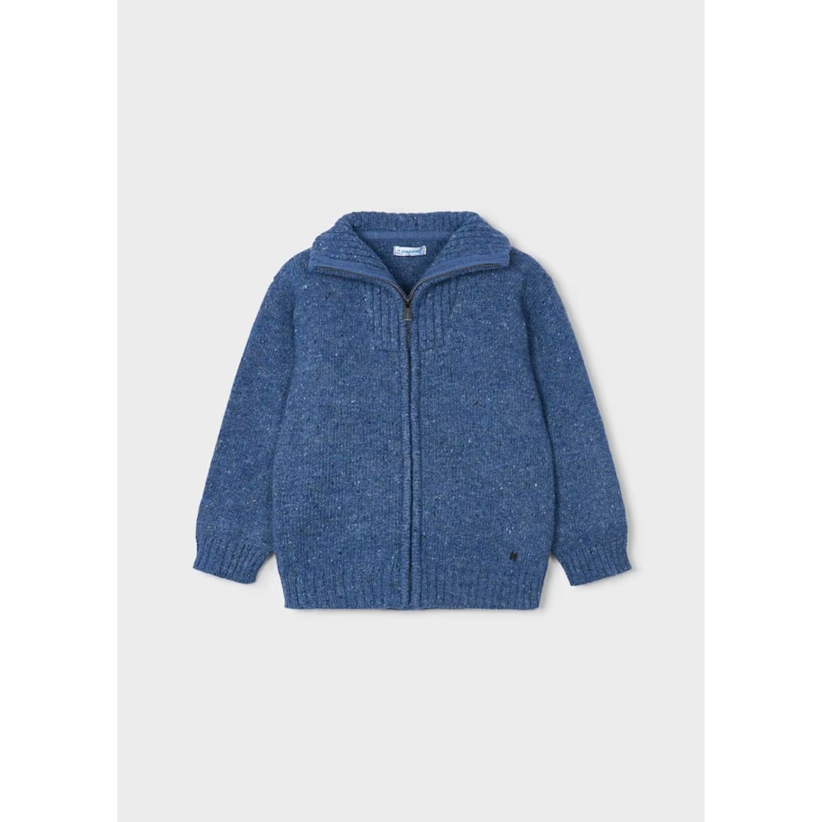 Mayoral MAYORAL - Veste en tricot bleue chinée à fermeture éclair