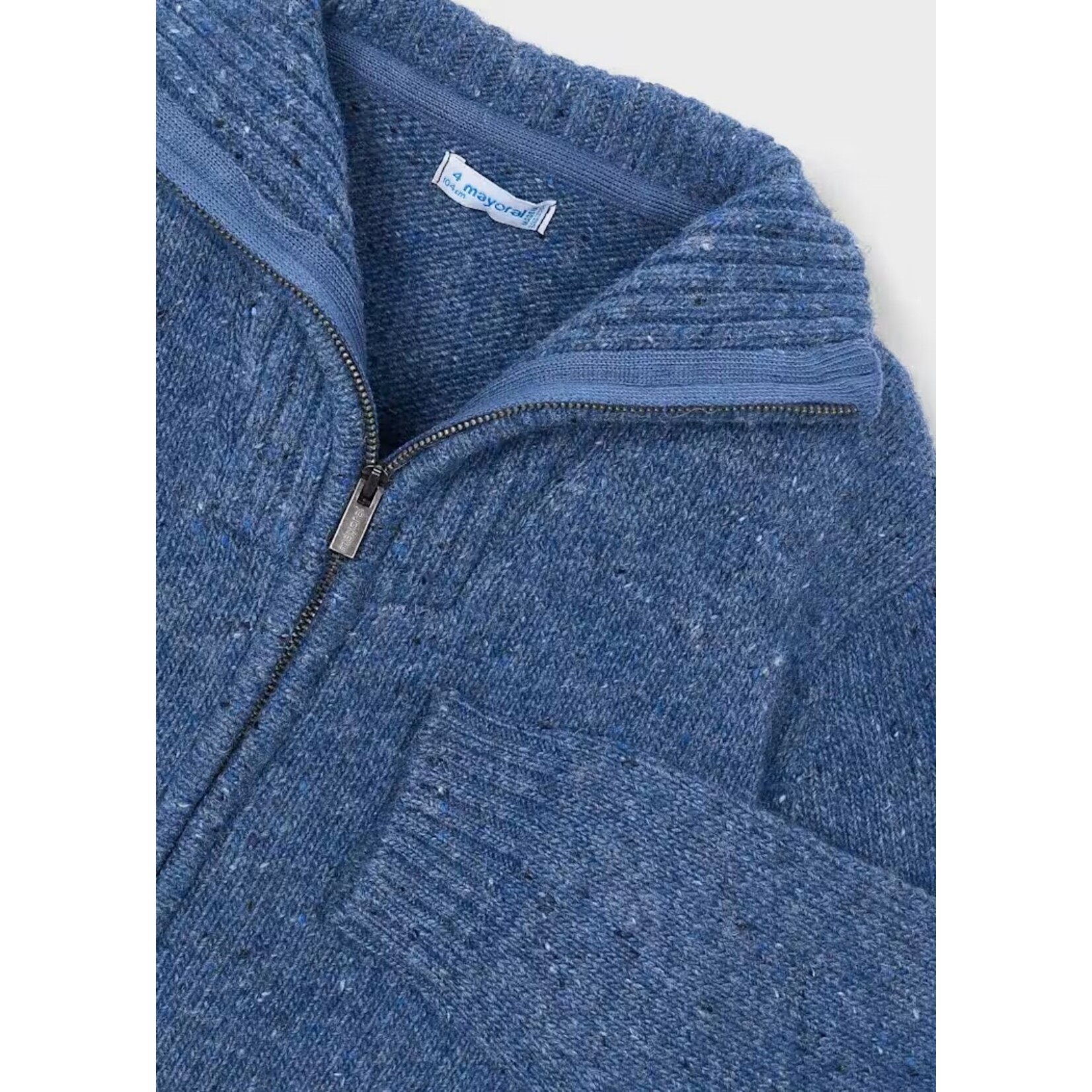Mayoral MAYORAL - Veste en tricot bleue chinée à fermeture éclair