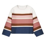 Mayoral MAYORAL - Lightweight sweater with beige, gold, brown, pink and navy blue stripes