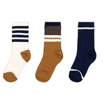 Mayoral MAYORAL - Lot de 3 paires de chaussettes 'beige chiné, orange caramel et bleu marine - lignées'