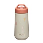 Noüka NOÜKA - 14 oz Water Bottle with Flip-Top Straw - Ice