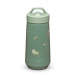 Noüka NOÜKA - 14 oz Water Bottle with Flip-Top Straw - Safari