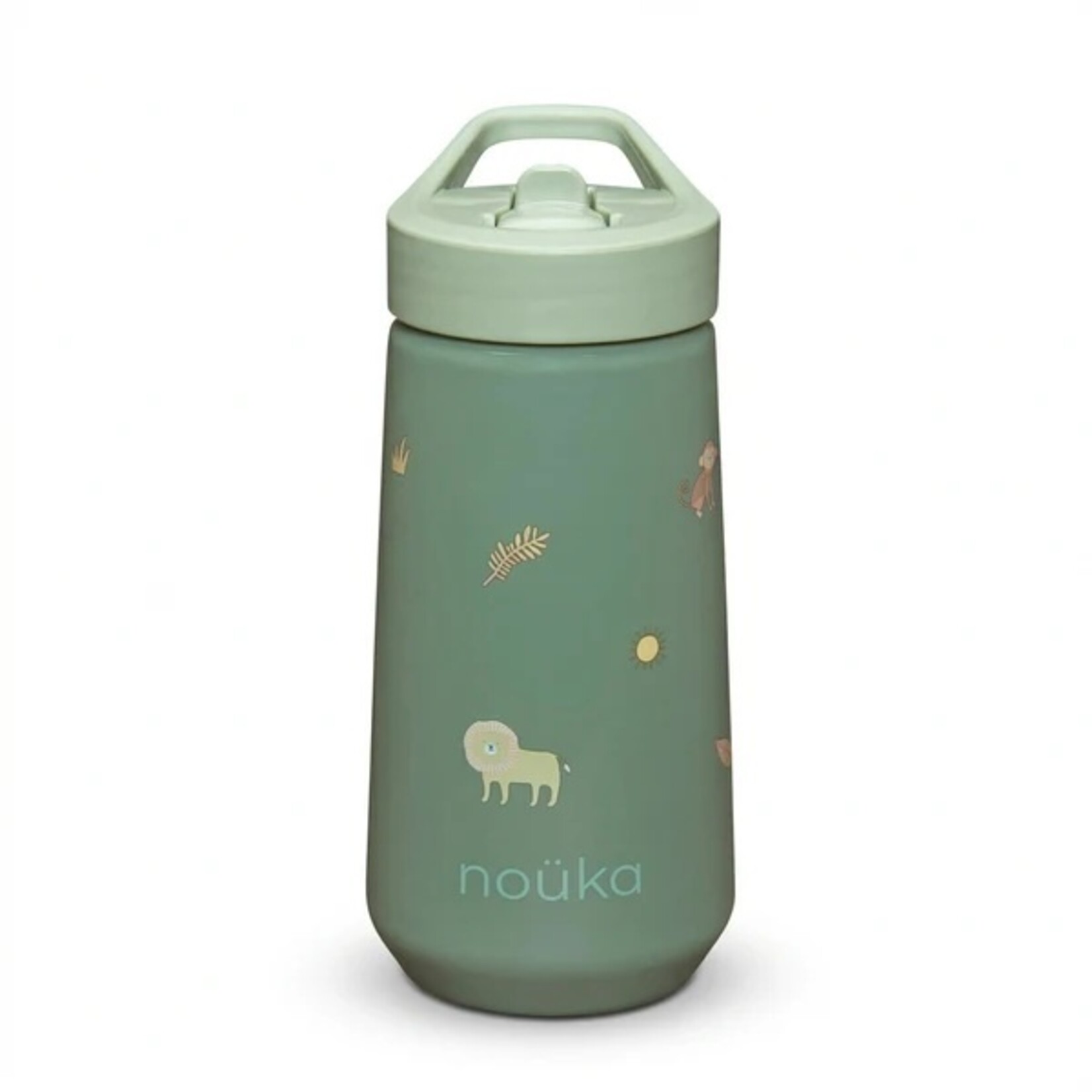 Noüka NOÜKA - Gourde avec paille à rabat 14 Oz - Safari