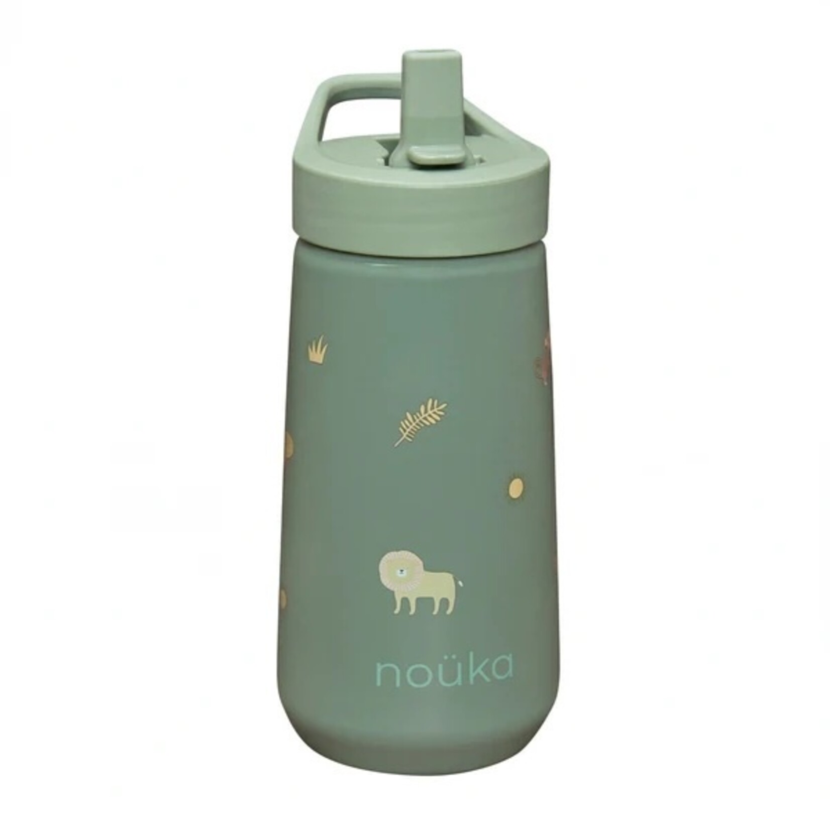 Noüka NOÜKA - Gourde avec paille à rabat 14 Oz - Safari