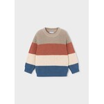Mayoral MAYORAL - Striped long-sleeve pullover sweater - Beige, orange, blue